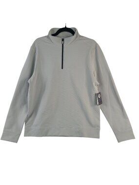 NEW Flag & Anthem Madeflex Light Grey Quarter-Zip Pullover Built-In Stretch Sz M